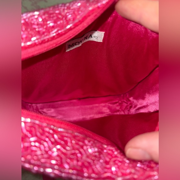 Moyna New York Hand-beaded Star Crossbody Bag Pink & White - Picture 14 of 15